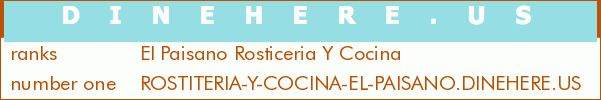 El Paisano Rosticeria Y Cocina