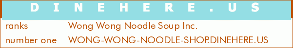 Wong Wong Noodle Soup Inc.
