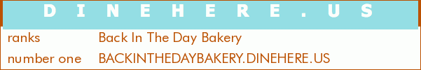 Back In The Day Bakery