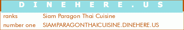 Siam Paragon Thai Cuisine