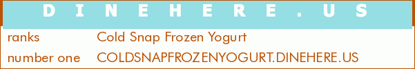 Cold Snap Frozen Yogurt