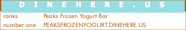 Peaks Frozen Yogurt Bar