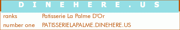 Patisserie La Palme D'Or