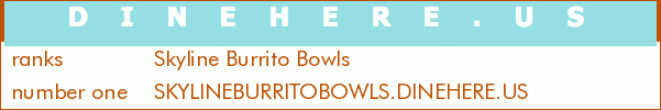 Skyline Burrito Bowls