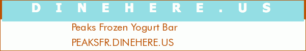 Peaks Frozen Yogurt Bar