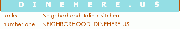 Neighborhood Italian Kitchen