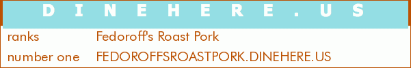 Fedoroff's Roast Pork