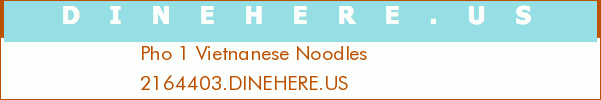 Pho 1 Vietnanese Noodles