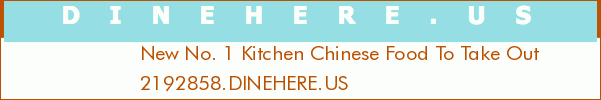 New No. 1 Kitchen Chinese Food To Take Out
