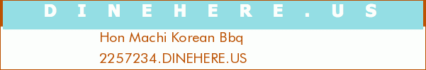 Hon Machi Korean Bbq