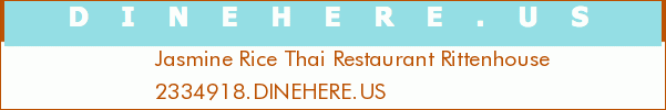 Jasmine Rice Thai Restaurant Rittenhouse