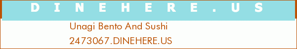 Unagi Bento And Sushi