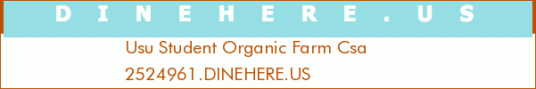 Usu Student Organic Farm Csa
