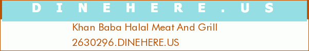 Khan Baba Halal Meat And Grill