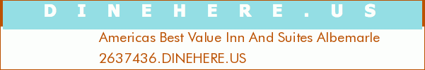 Americas Best Value Inn And Suites Albemarle