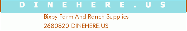 Bixby Farm And Ranch Supplies