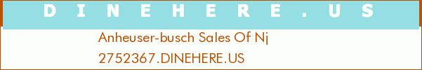 Anheuser-busch Sales Of Nj