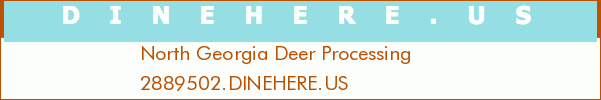 North Georgia Deer Processing