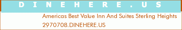 Americas Best Value Inn And Suites Sterling Heights