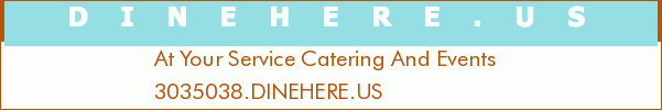 At Your Service Catering And Events