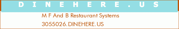 M F And B Restaurant Systems