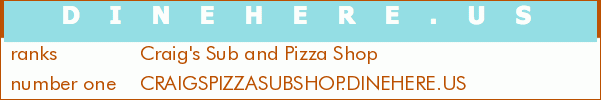 Craig's Sub and Pizza Shop