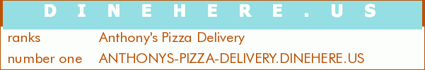 Anthony's Pizza Delivery