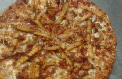 Hand Cut Chicken, chourico, Linguica, bacon & french fries